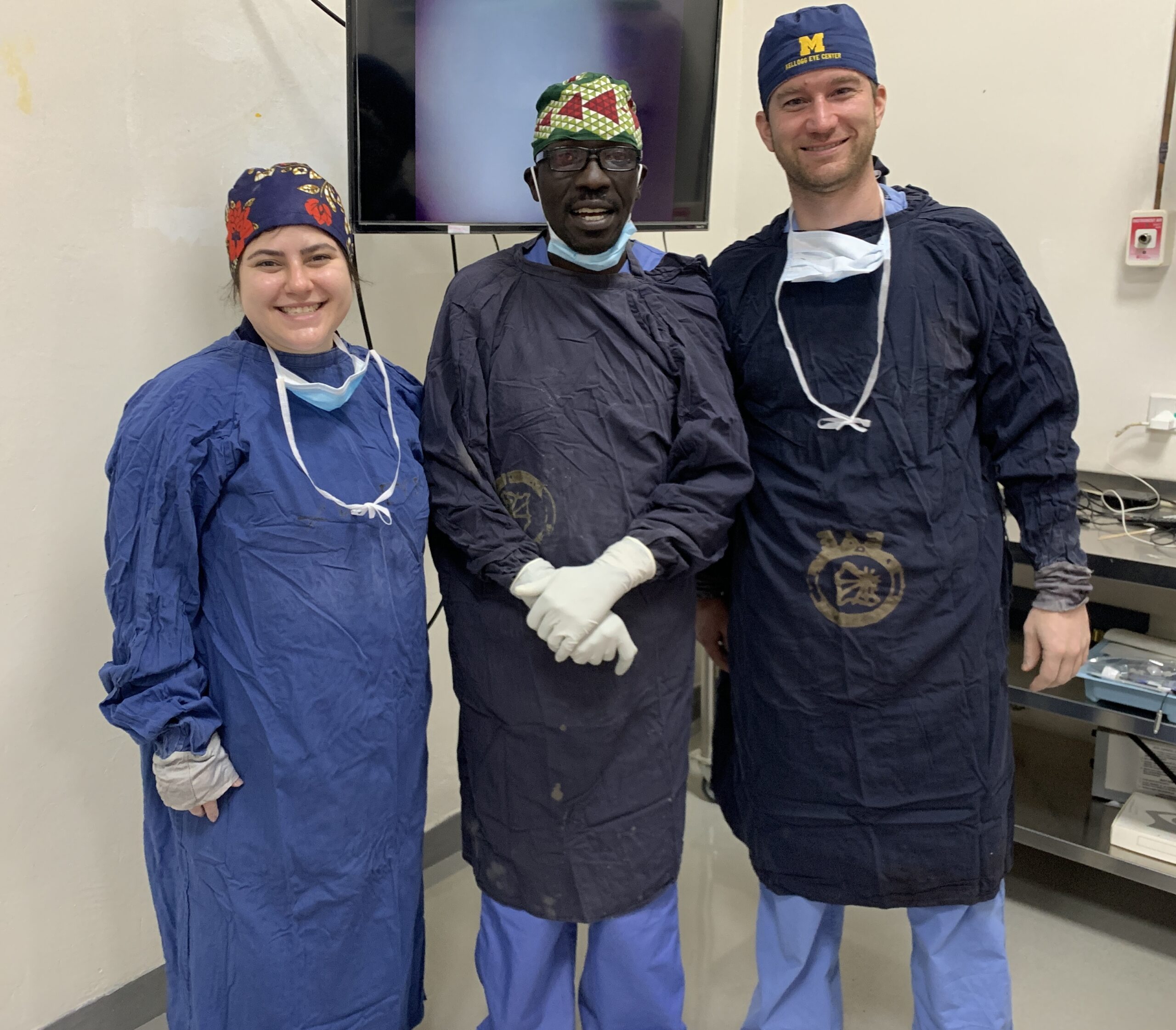 Sara Krachmalnick, Senior Ophthalmology Resident at KU, Dr. Ben Roberts, Ophthalmology Specialist at Tenwek Hospital in Kenya, and Dr. Miles Greenwald, Ophthalmology Specialist